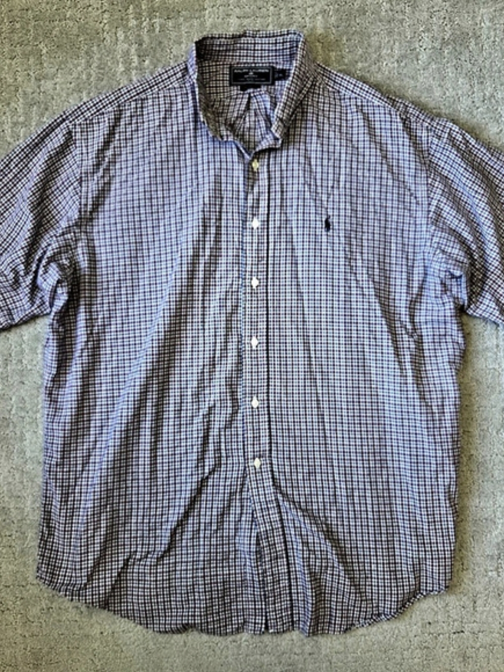 Vintage Ralph Lauren Sport Checkered Cotton Shirt Blue & Red Size XL